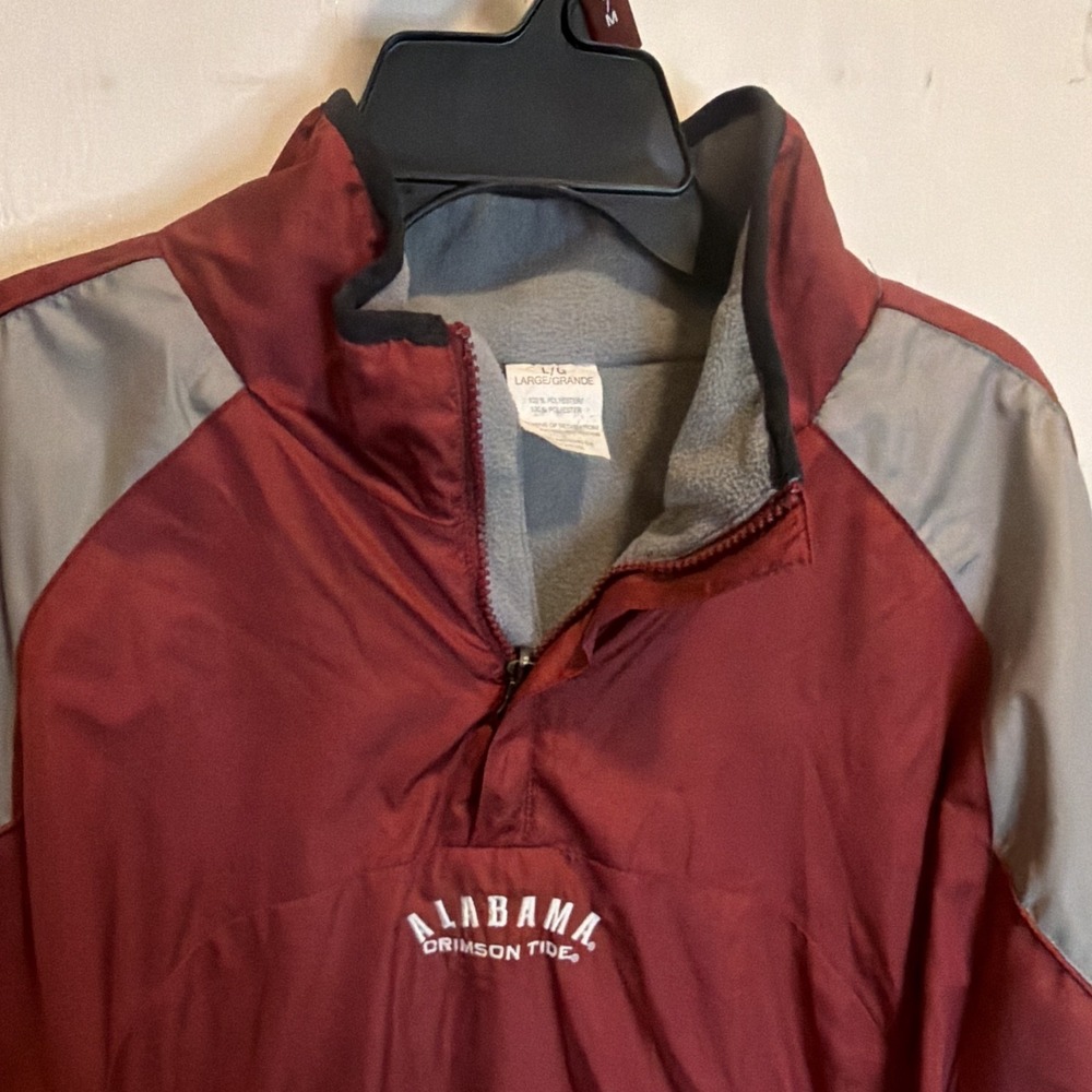 VTG Pro Player Ala Crimson Tide Maroon/Gray Zip Pullover Jacket Sz L Reversible - Picture 2 of 14